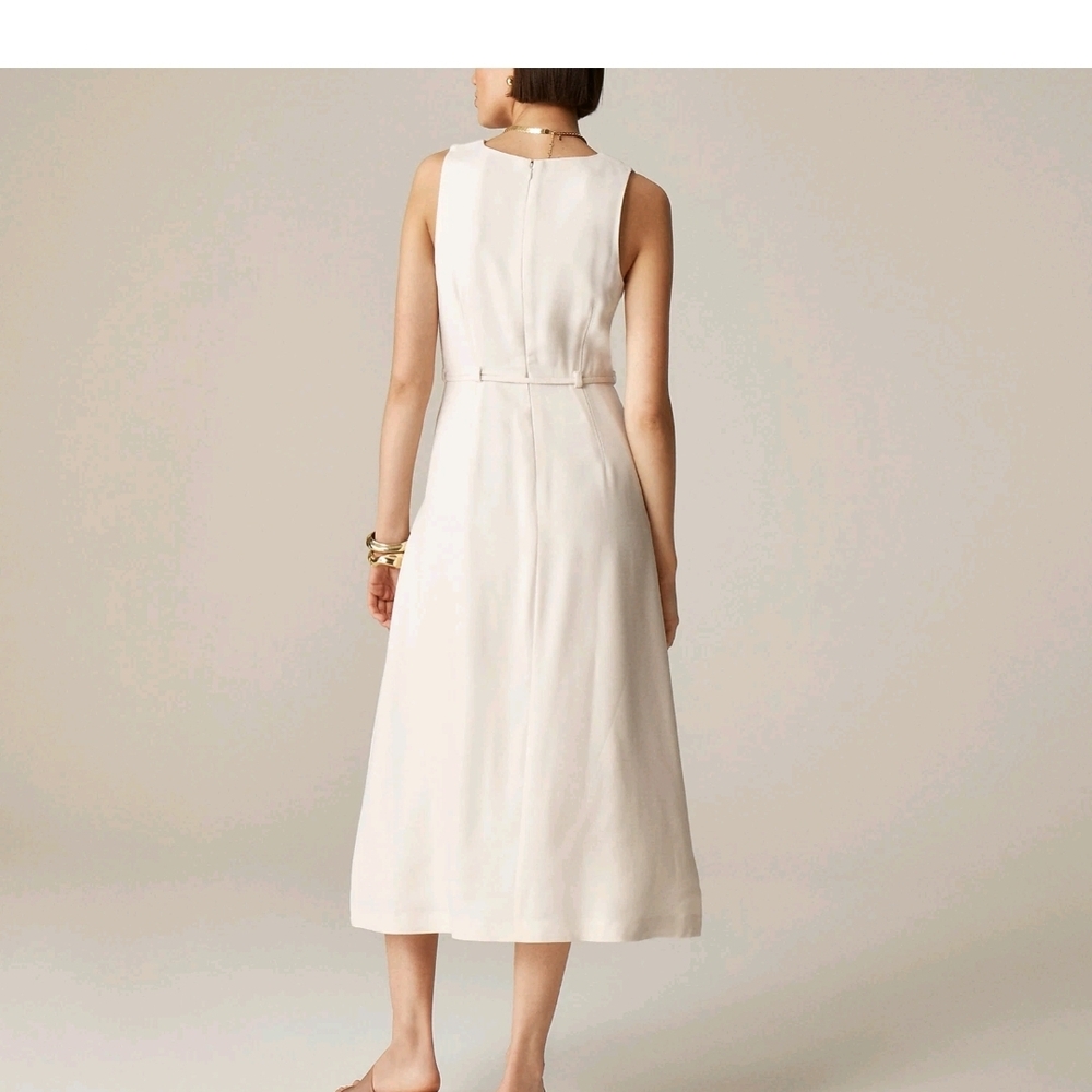 J. Crew Mathilde V-Neck Dress In Summer Linen - Picture 8 of 13